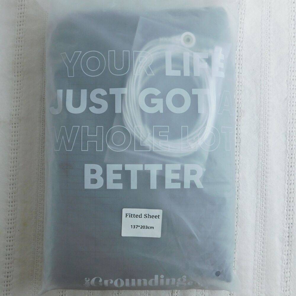 The Grounding Company FULL XL Fitted Sheet 137x203cm Grey Earthing Sleep Therapy